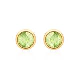 14K Gold Ear Studs For Ladies With Peridots