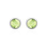14 Carat White Gold Stud Earrings For Ladies With Peridots