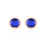 Ladies' Stud Earrings In 14K Rose Gold With Sapphires