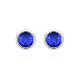 14 Carat White Gold Stud Earrings For Ladies With Sapphires