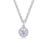 18K white gold necklace with diamond pendant, lab grown