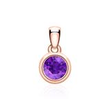 Necklace In 14K Rose Gold With Amethyst