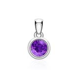 Pendant For Necklaces In 14K White Gold With Amethyst