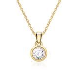 Ladies Necklace In 14ct Gold With Diamond
