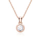 Necklace For Ladies In 14ct Rose Gold With Diamond