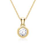Ladies Necklace In 14ct Gold With Diamond