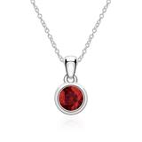 Necklace And Pendant In 14K White Gold With Garnet