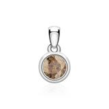 14K White Gold Pendant For Chains With Smoky Quartz