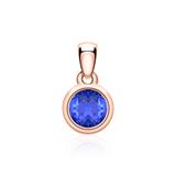 Necklace With Sapphire Pendant In 14K Rose Gold
