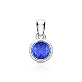 14K White Gold Pendant With Sapphire