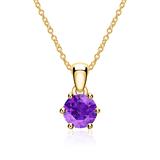 Necklace With Amethyst Pendant In 14K Gold