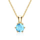 14-Carat Gold Necklace With Blue Topaz