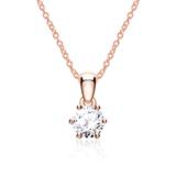 Ladies Necklace In 14ct Rose Gold With Diamond