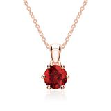 14K Rose Gold Necklace And Pendant With Garnet