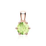 Pendant For Necklaces In 14 Carat Rose Gold With Peridot