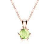 Necklace In 14 Carat Rose Gold With Peridot