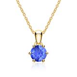 14K Gold Chain With Sapphire Pendant