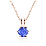 14K Rose Gold Necklace And Pendant With Sapphire