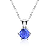 14K White Gold Necklace With Sapphire Pendant
