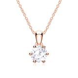 14K Rose Gold Necklace With White Topaz