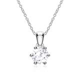 Necklace In 14 Carat White Gold With White Topaz Pendant