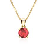 Necklace In 14 Carat Gold With Ruby Pendant