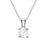 14K White Gold Necklace With White Topaz