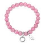 Charm Bracelet With Pearls Pink 15,5 To 19,5cm