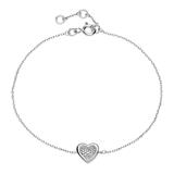 Heart Bracelet In 14ct White Gold With Diamond Set