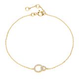 14ct Gold Bracelet Circle Design With Diamonds