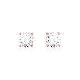 14ct Rose Gold Stud Earrings For Ladies With Diamonds
