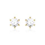 Ladies Earrings In 14ct Gold With Diamonds