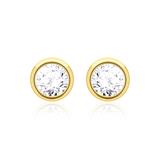 Ladies Earrings In 14ct Gold With Diamonds