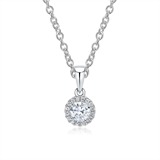 18ct White Gold Pendant With Diamond Necklace