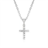 Cross Necklace 14ct White Gold Diamond