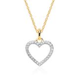 14 K Gold Chain Heart For Ladies With Diamonds