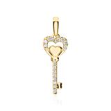 Pendant key in 18ct gold with diamonds