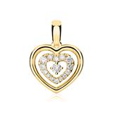 18ct gold heart pendant with diamonds