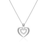 Heart Chain In 14ct White Gold With Diamonds