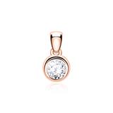 Pendant For Ladies In 14ct Rose Gold With Diamond