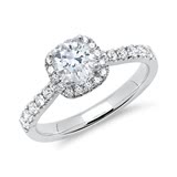 18ct White Gold Halo Ring With Diamonds