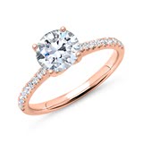 14 Karaat Roségouden Verlovingsring Met Diamanten