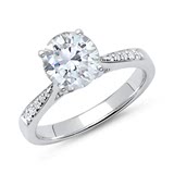Engagement Ring 14ct White Gold With Diamonds