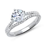 Ring 14ct White Gold With Diamonds