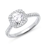 18ct White Gold Halo Ring With Diamonds