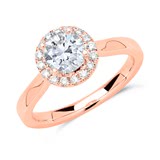 Engagement Ring 14ct Rose Gold With Diamonds