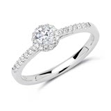 950 Platinum Halo Ring With Diamonds