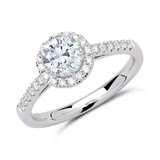 Halo Ring 18ct White Gold With Diamonds