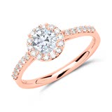 14ct Rose Gold Ring With Diamonds