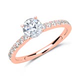 18ct Rose Gold Ring With Diamonds